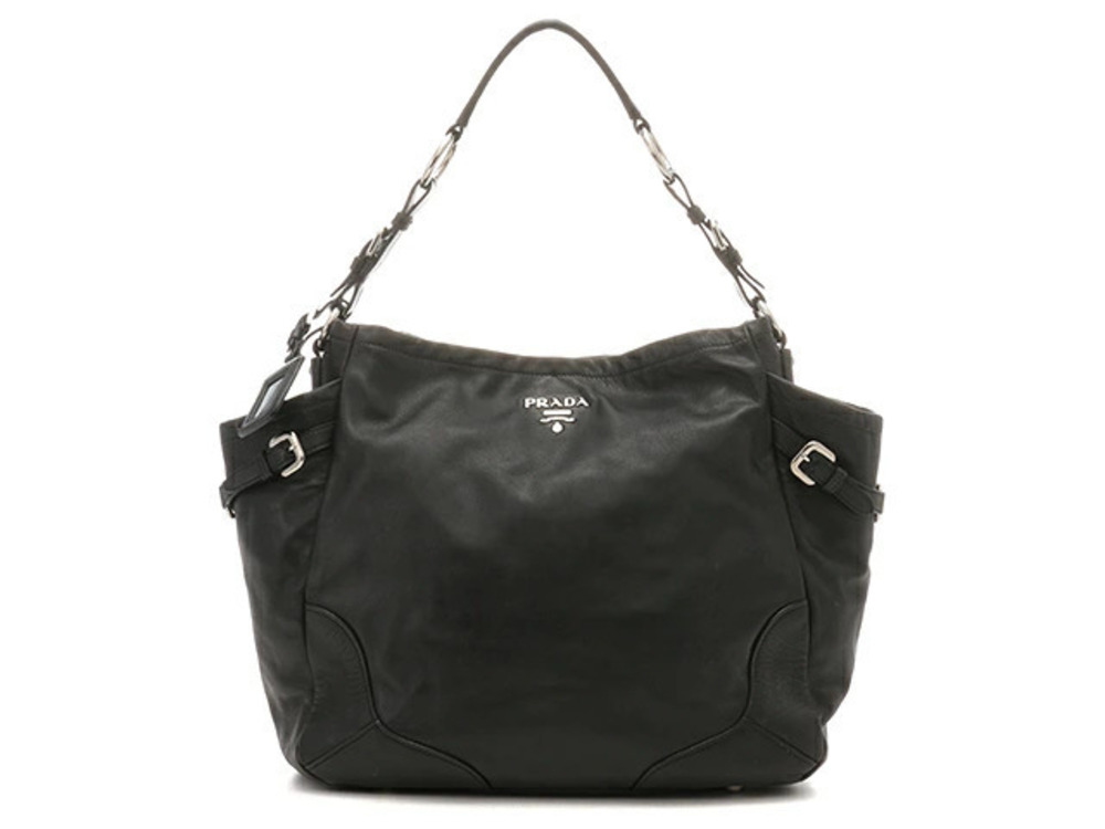 Prada Bag Shoulder Calfskin Black